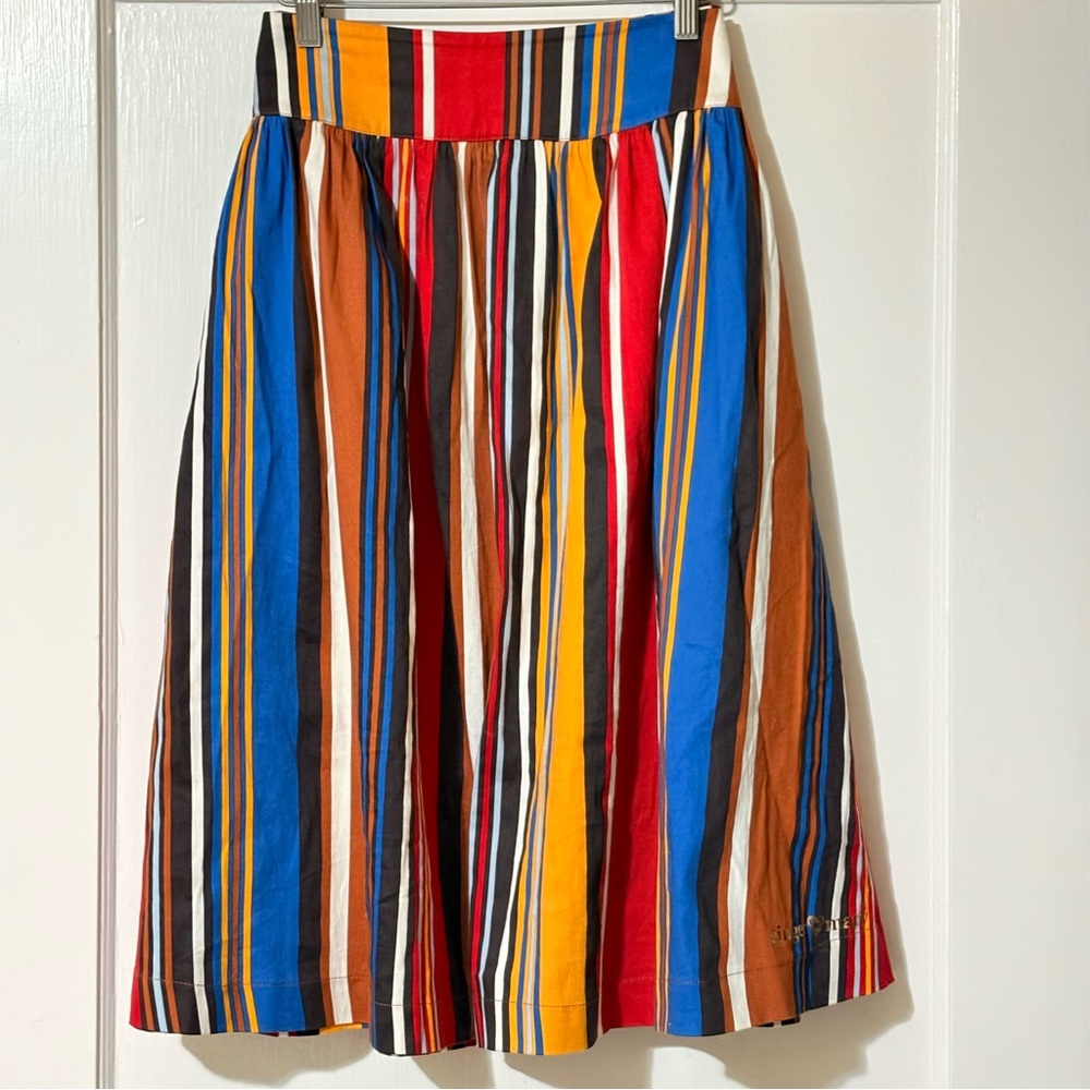 NWT Ginger Mary Colorful Striped Skirt,Size 42,Cotton Blend,Made in South Africa